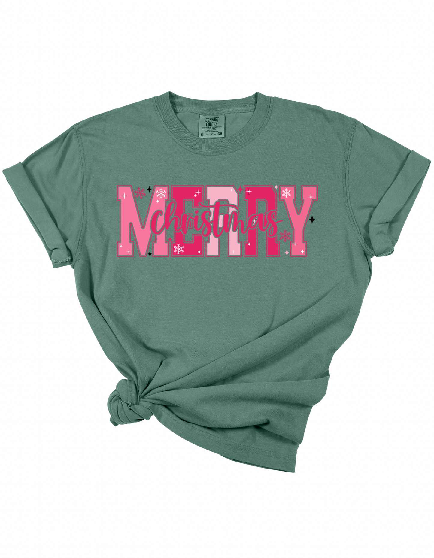 Pink Merry Christmas Tee