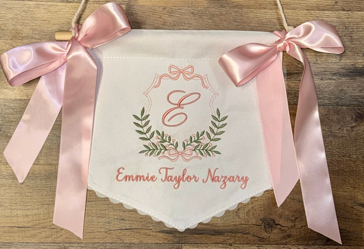 Custom Embroidered Baby Banner | Personalized Hospital Door Hanger