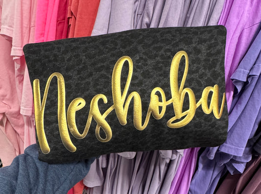 Custom Gold Metallic Puff on Leopard