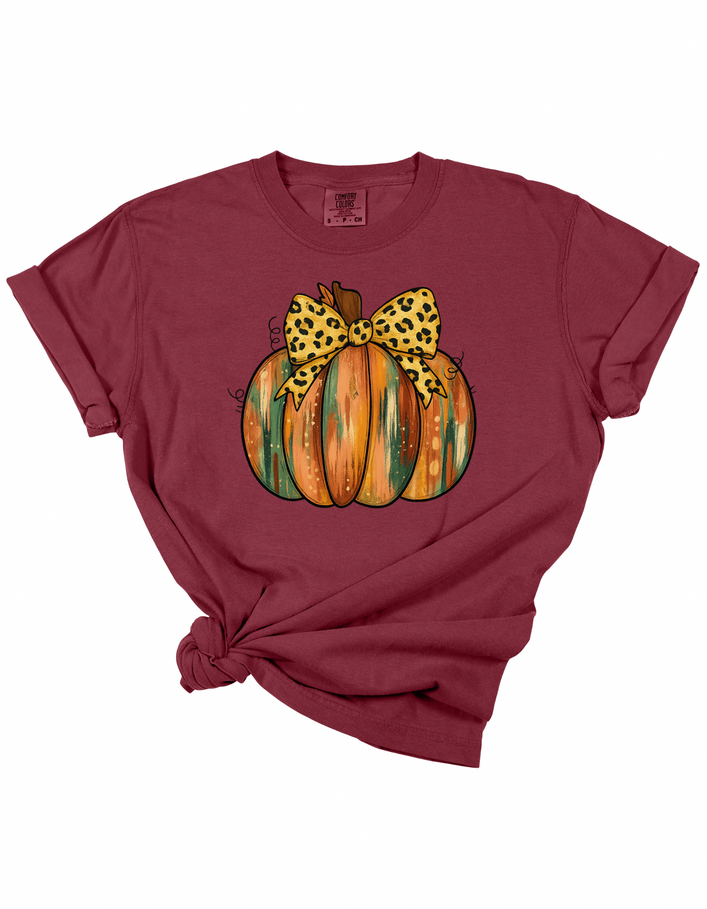 Leopard Bow Pumpkin Tee