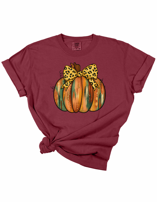Leopard Bow Pumpkin Tee