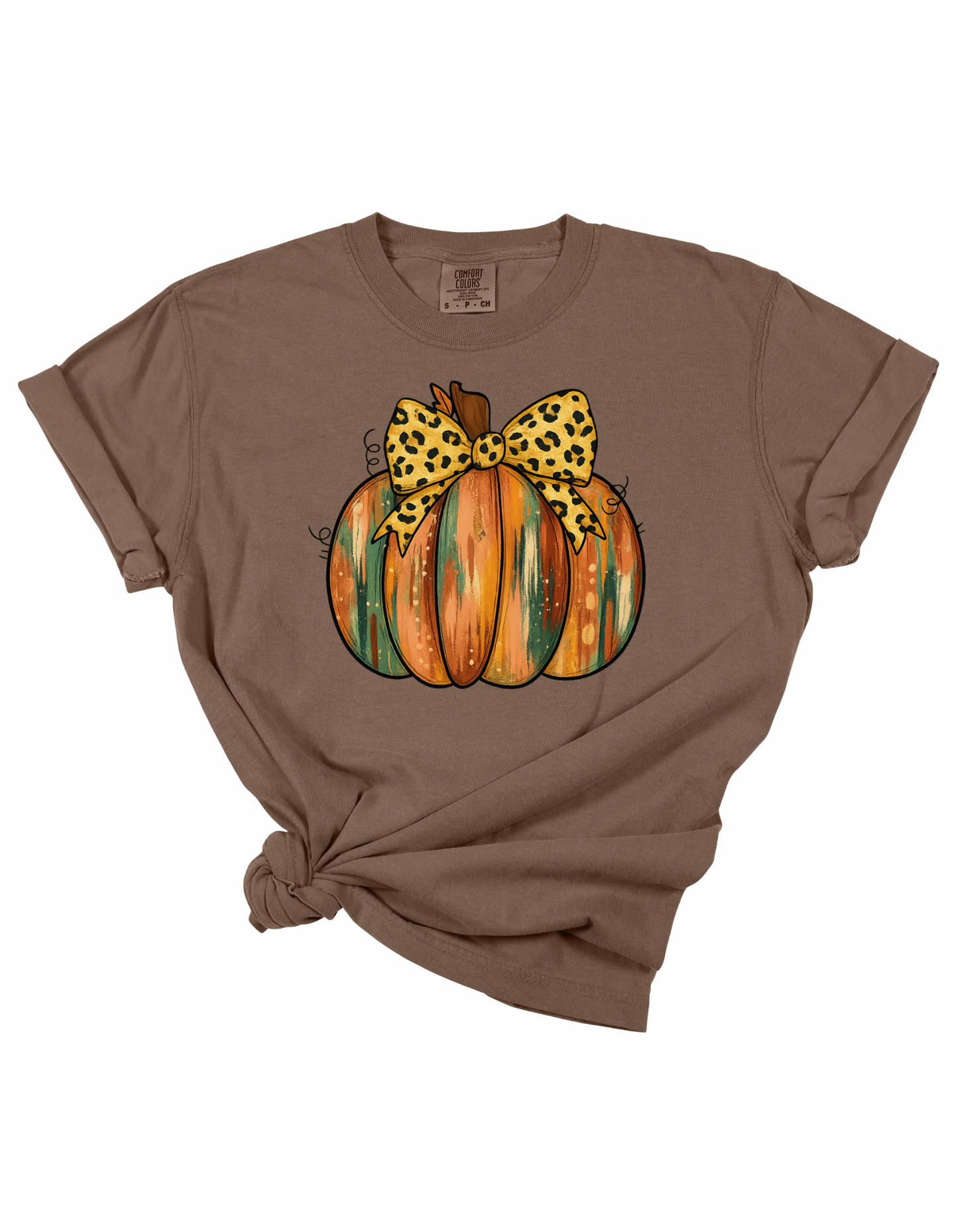 Leopard Bow Pumpkin Tee