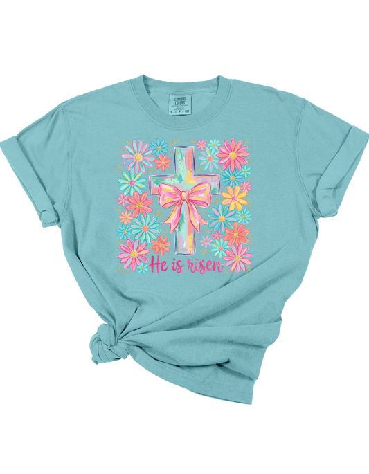 Pastel He is Risen Tee