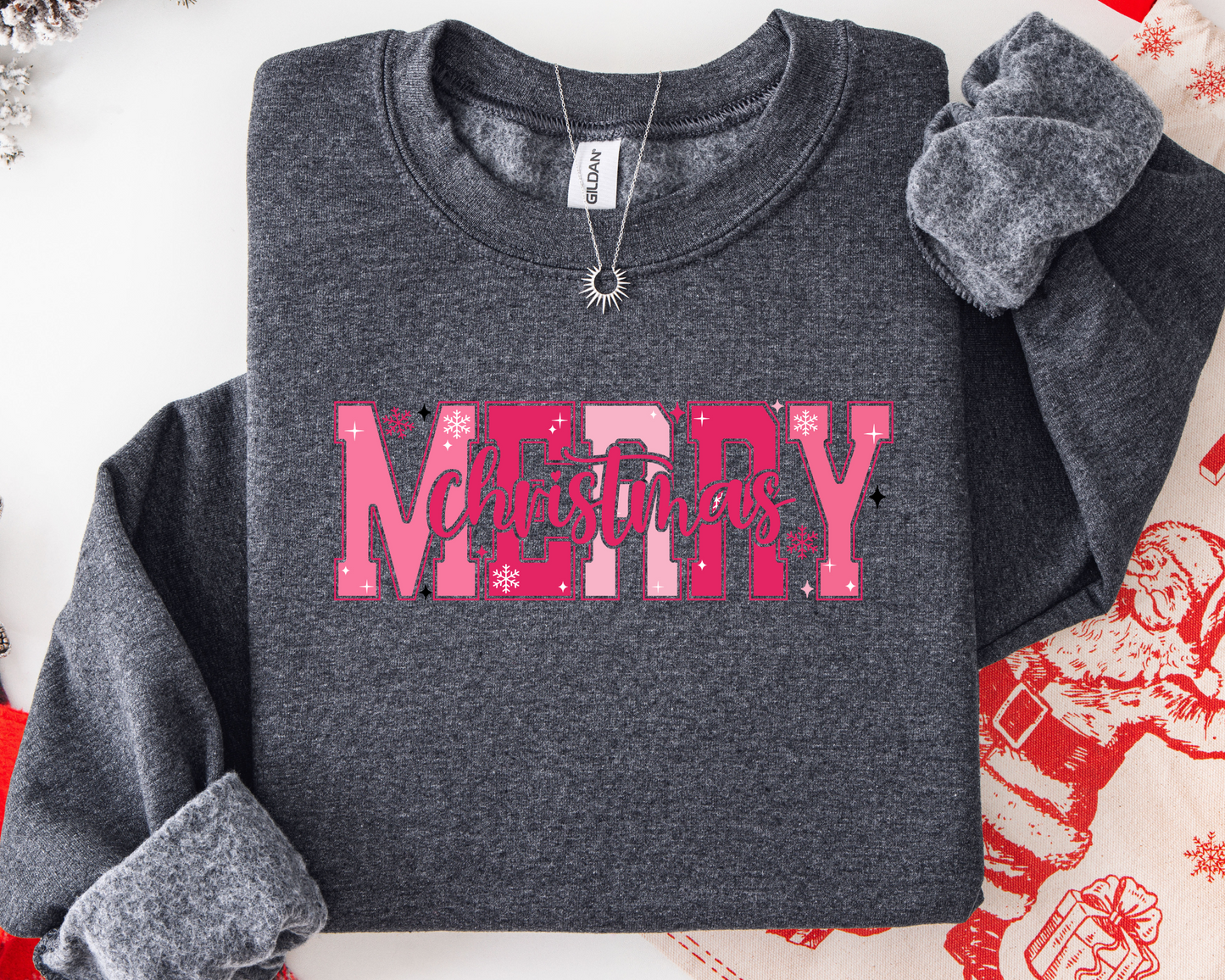 Pink Merry Christmas Sweatshirt