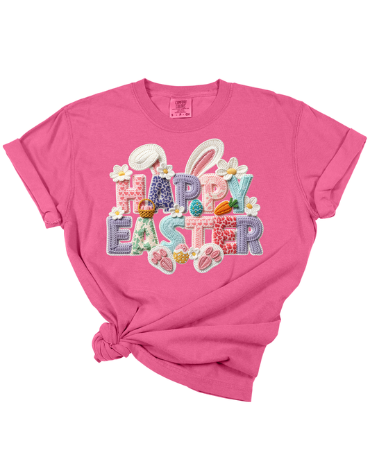 Faux Yarn Happy Easter Tee