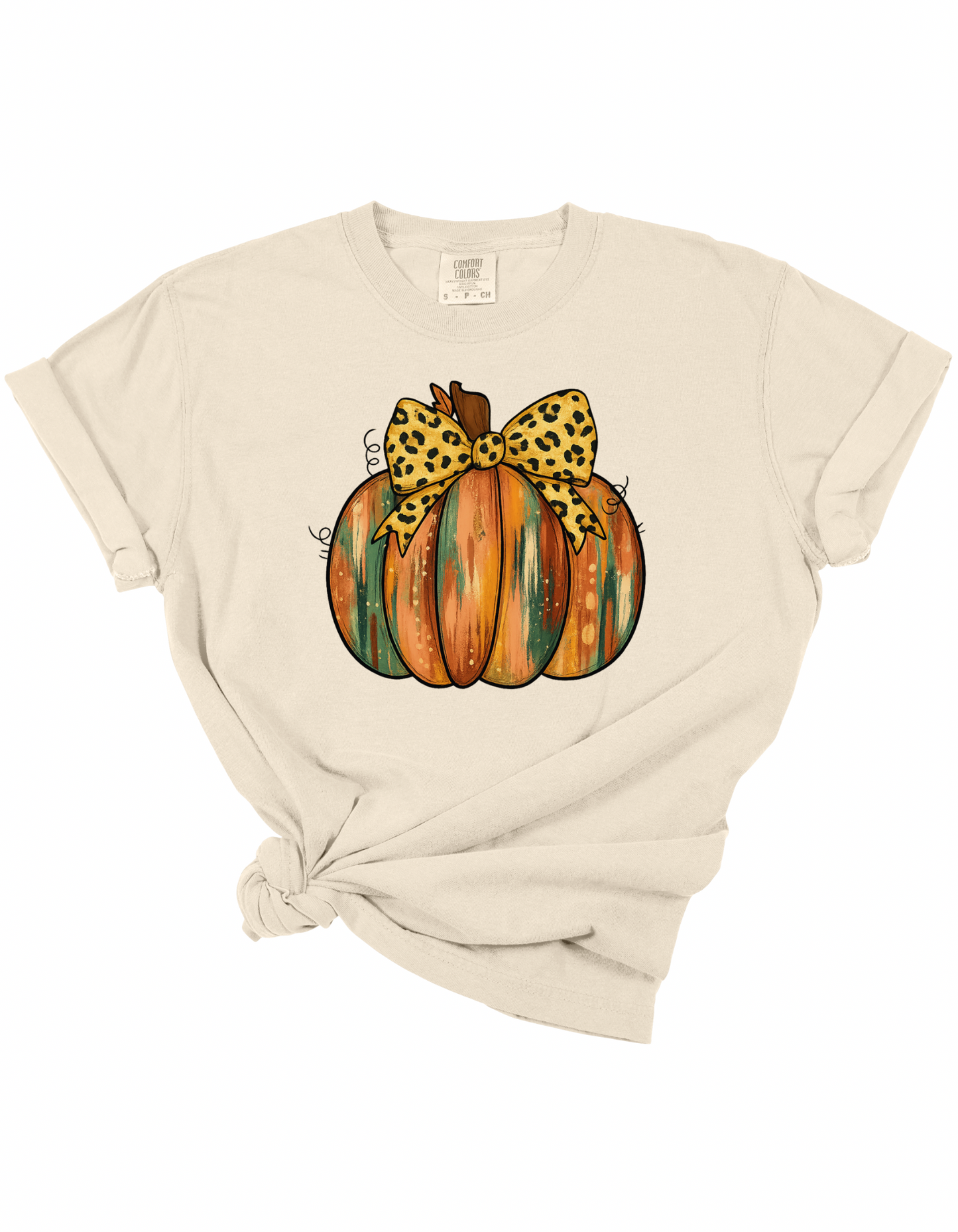 Leopard Bow Pumpkin Tee