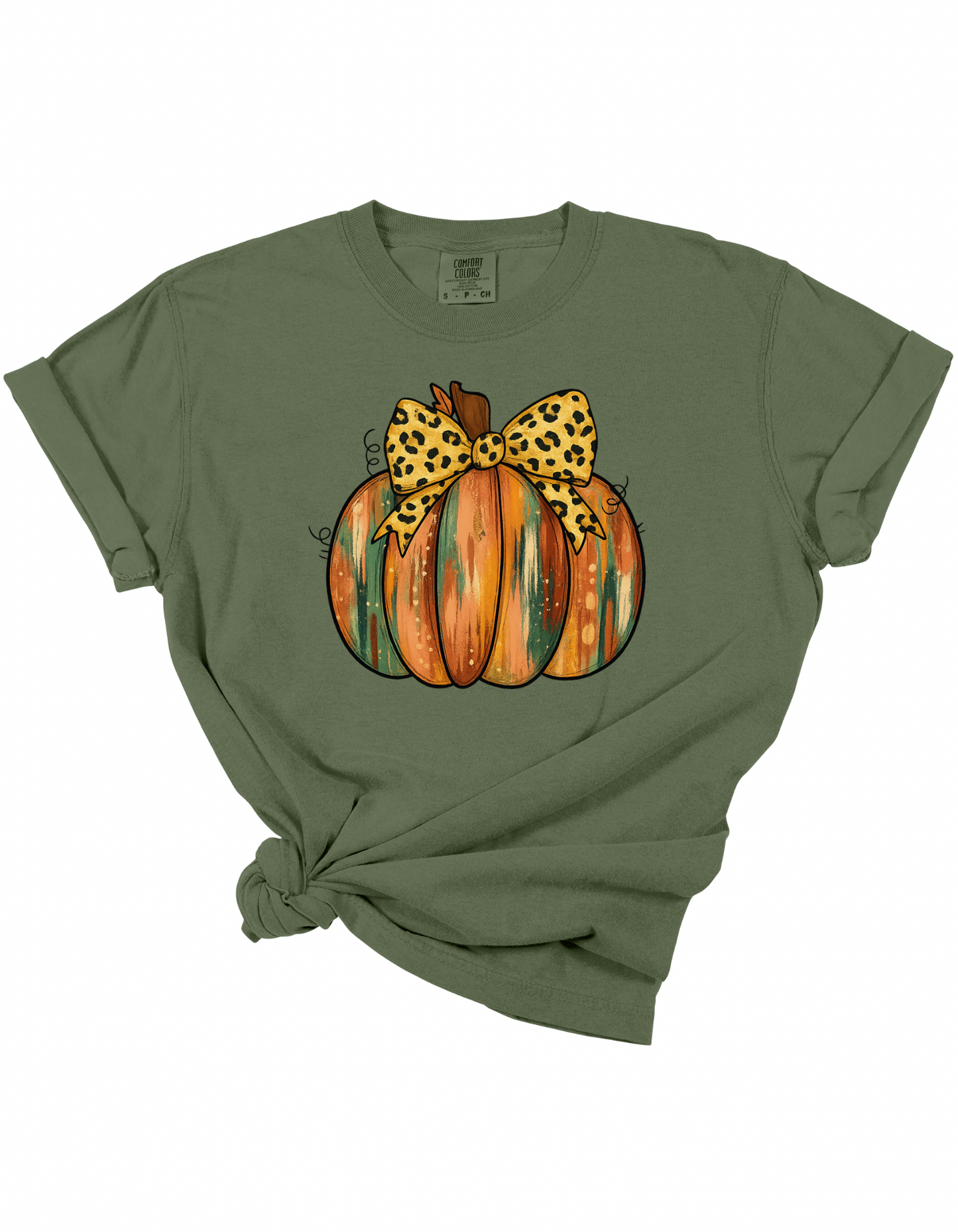 Leopard Bow Pumpkin Tee