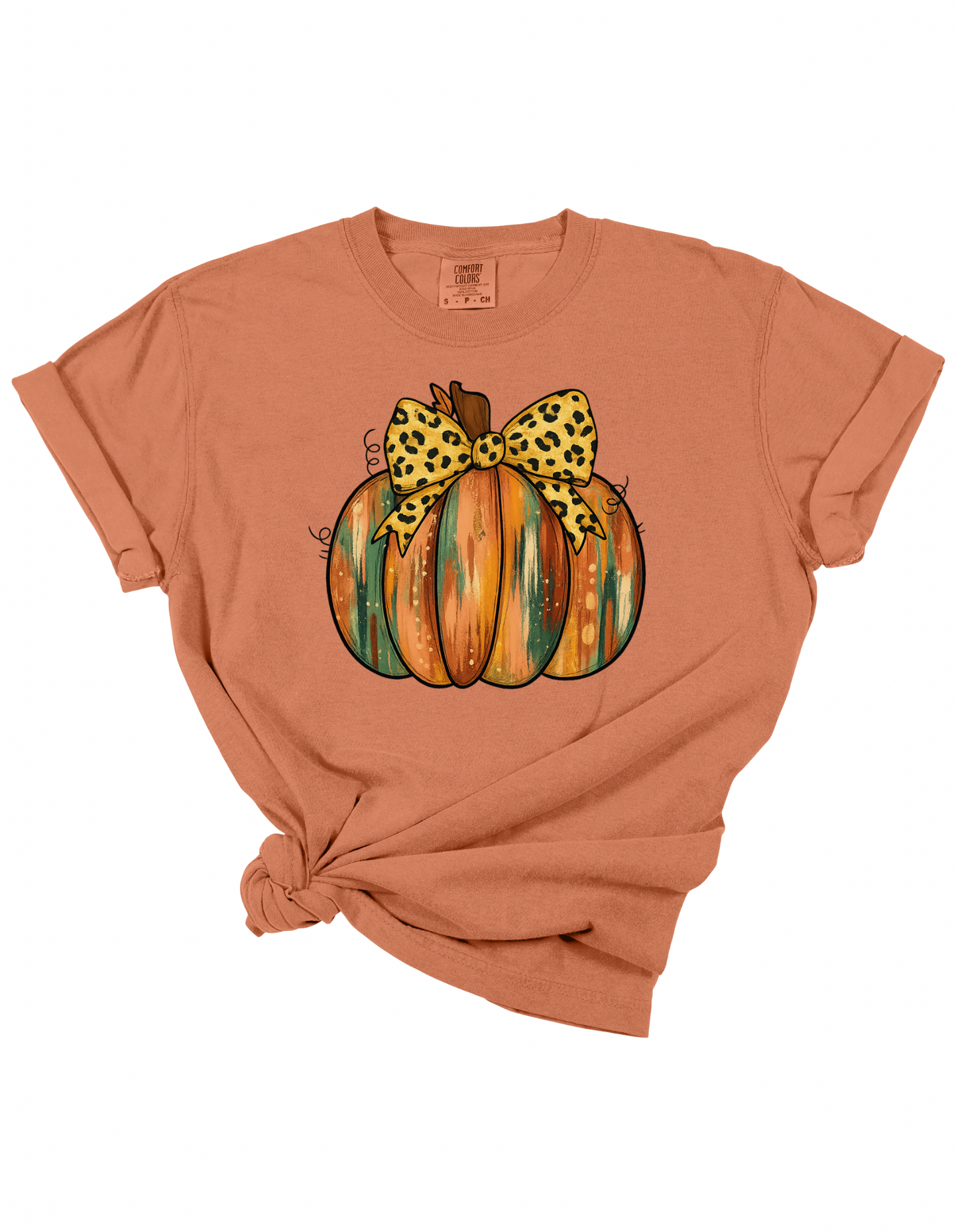 Leopard Bow Pumpkin Tee