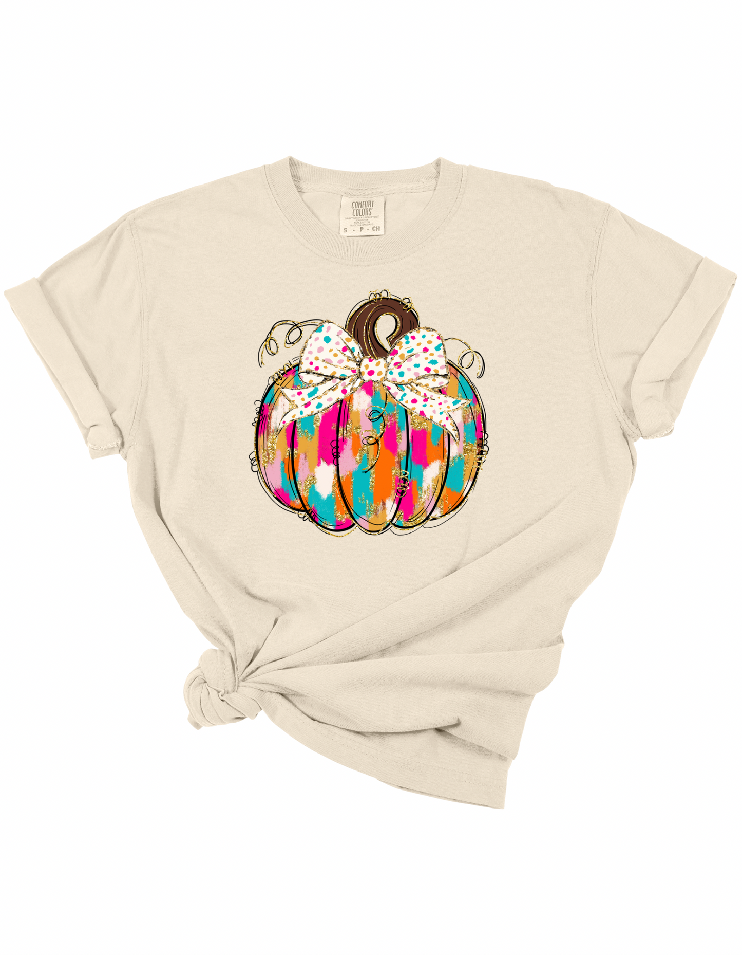 Spotted Bow Pumpkin Tee