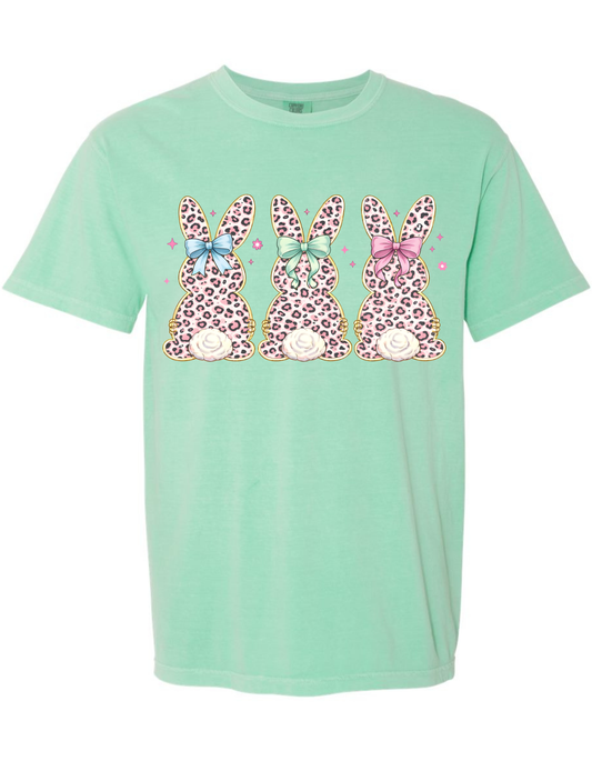 Pink Leopard Bunnies Tee