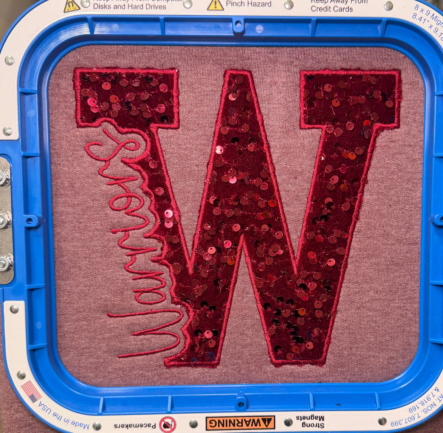 Custom Varsity Mascot Sequin Appliqué Sweatshirt