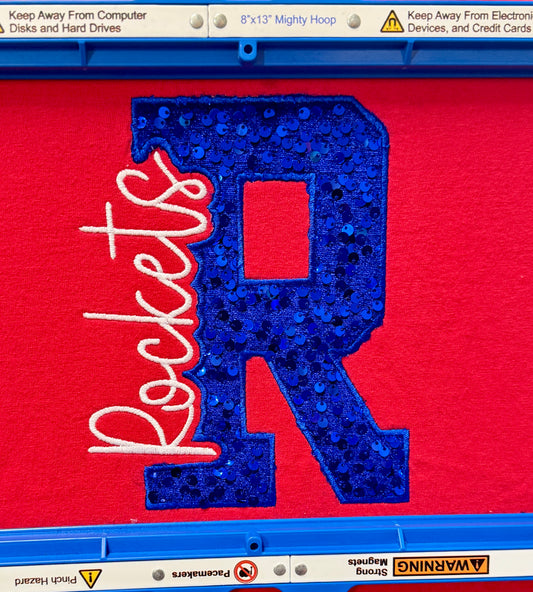 Custom Varsity Mascot Sequin Appliqué T-shirt