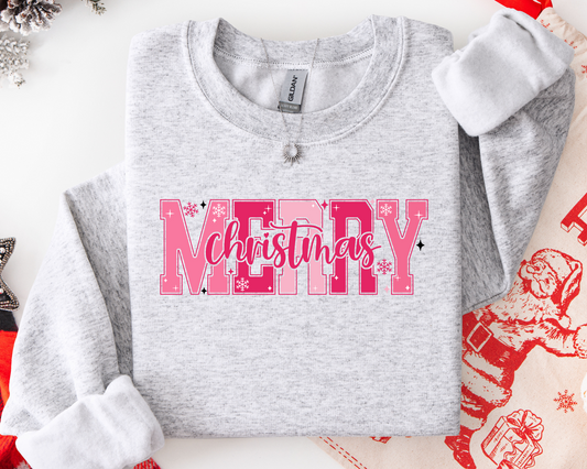 Pink Merry Christmas Sweatshirt