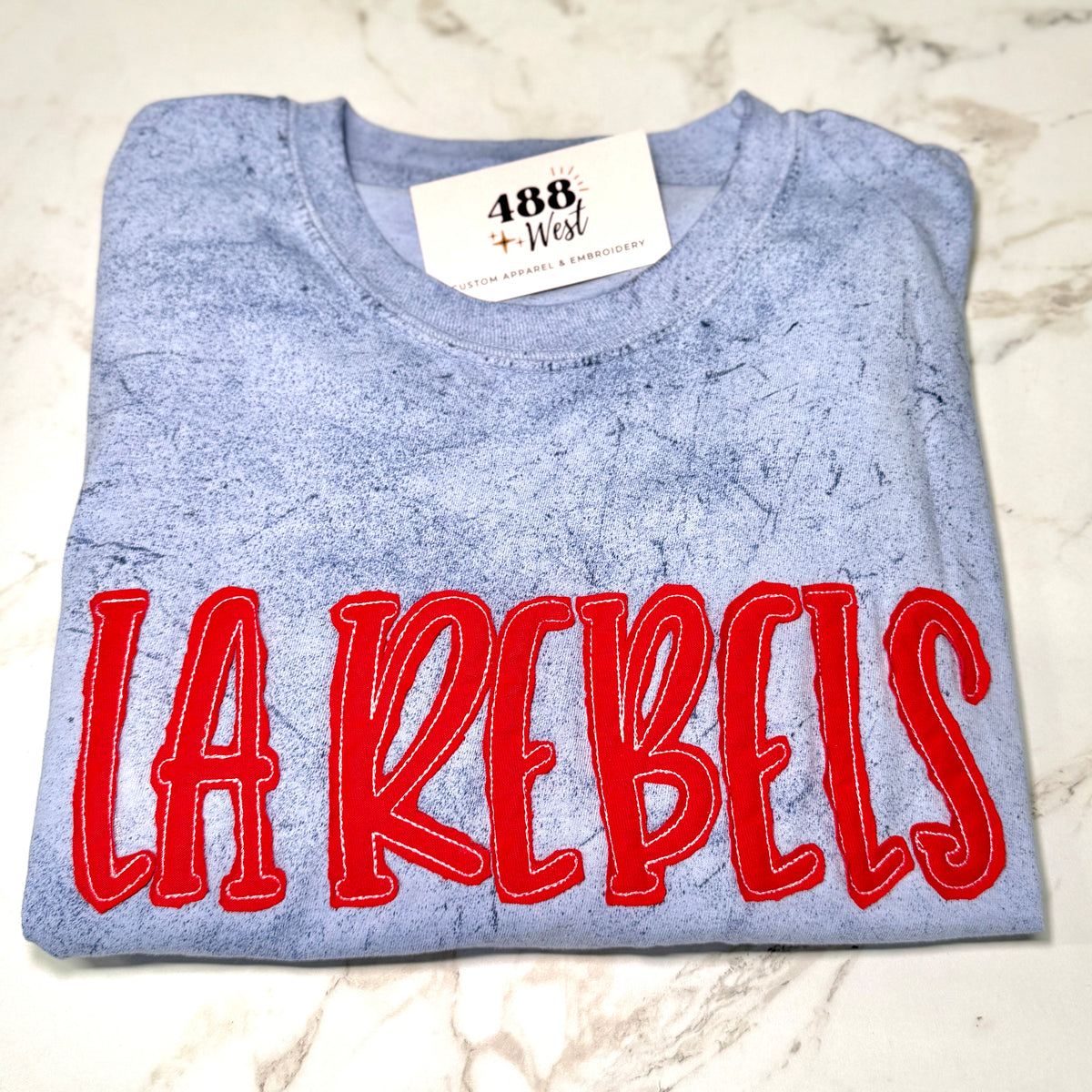 Rough Cut Embroidered Appliqué T-Shirt