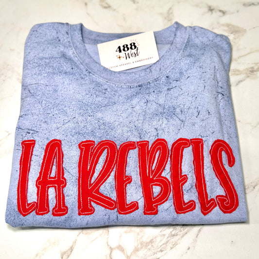 Rough Cut Embroidered Appliqué T-Shirt