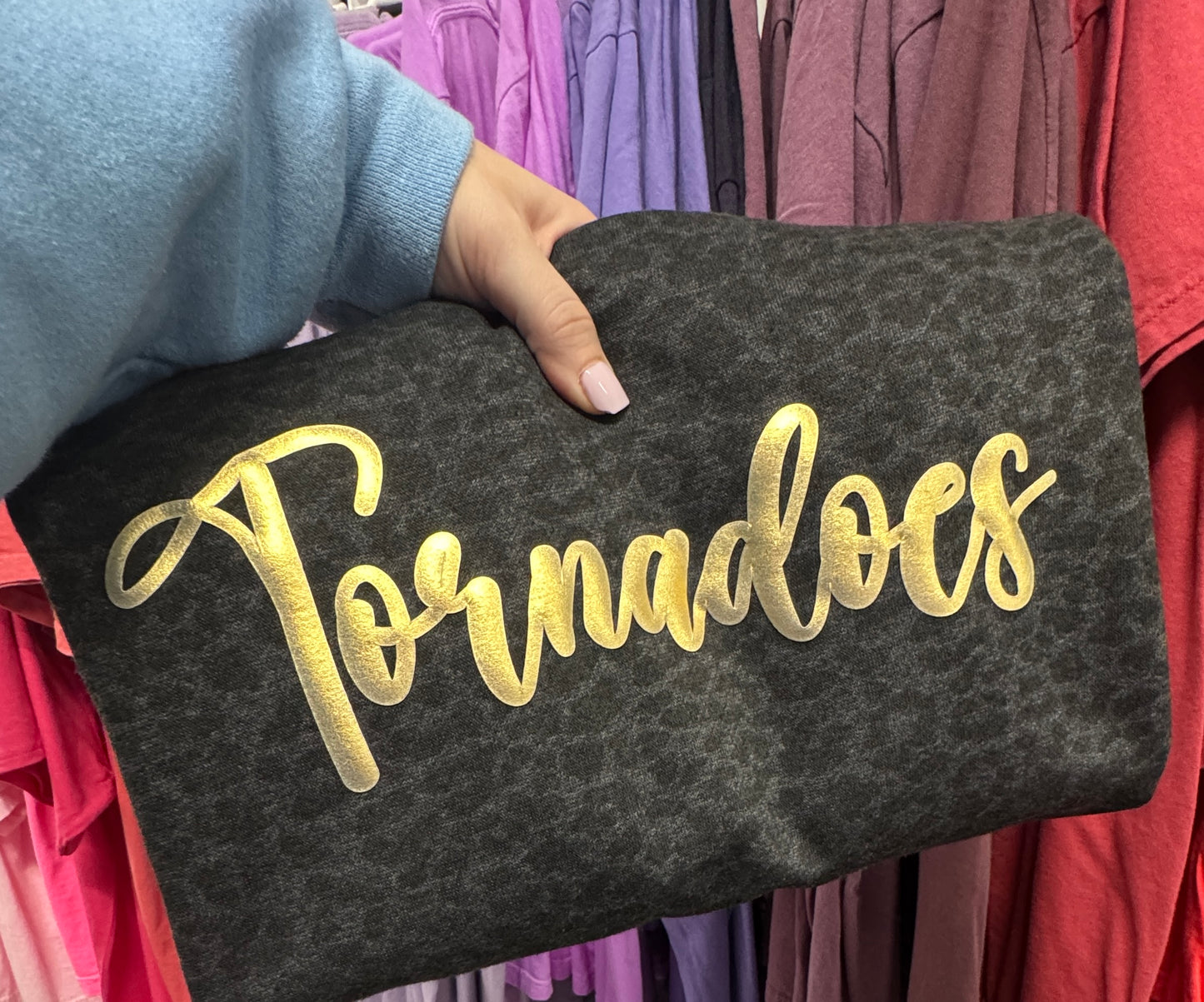 Custom Gold Metallic Puff on Leopard