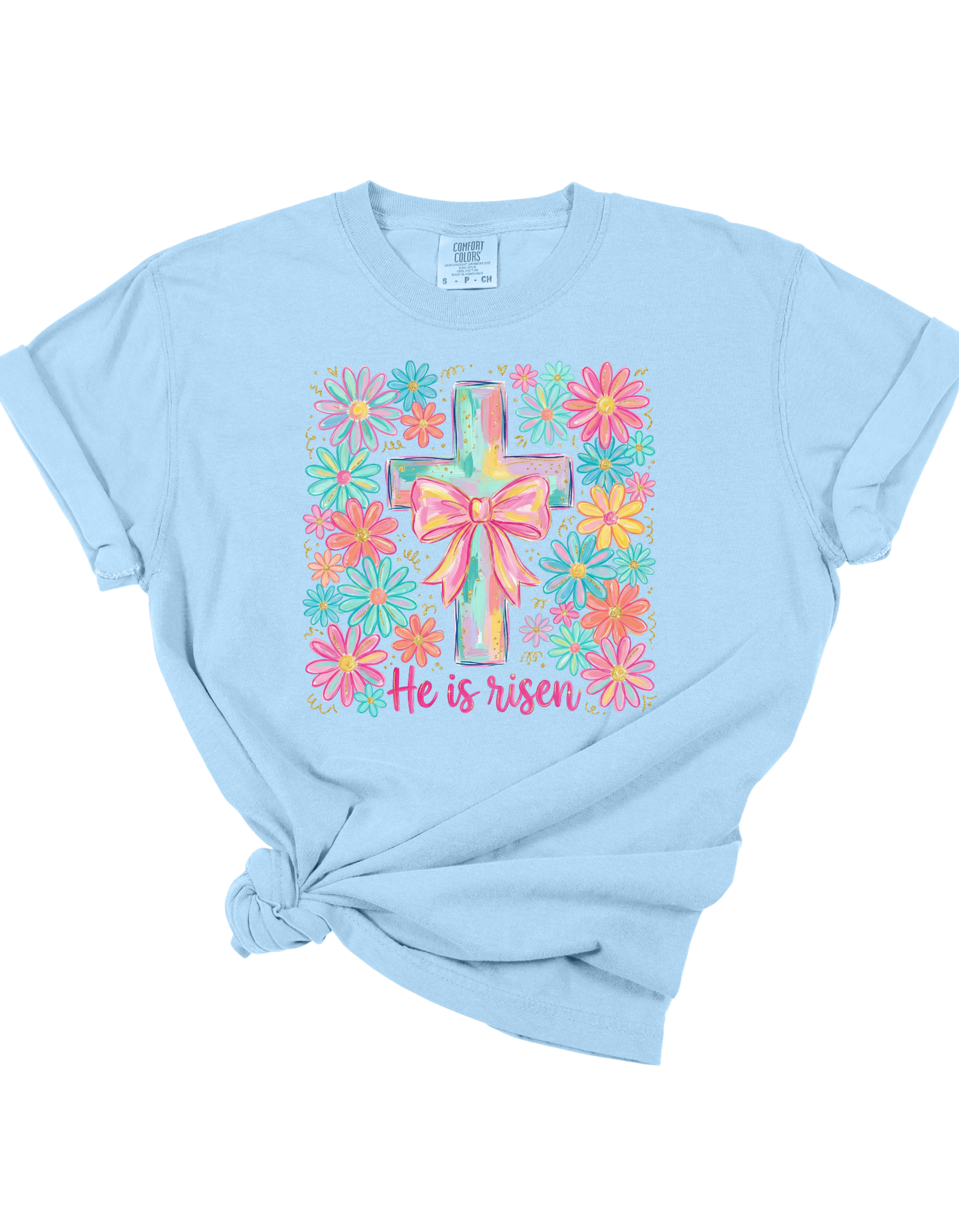 Pastel He is Risen Tee