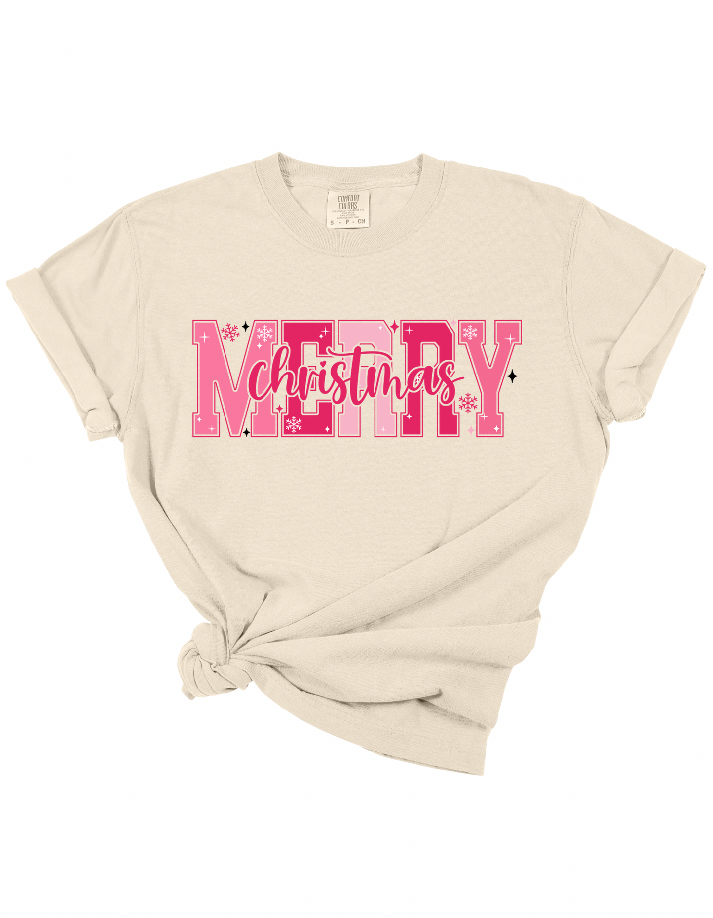 Pink Merry Christmas Tee