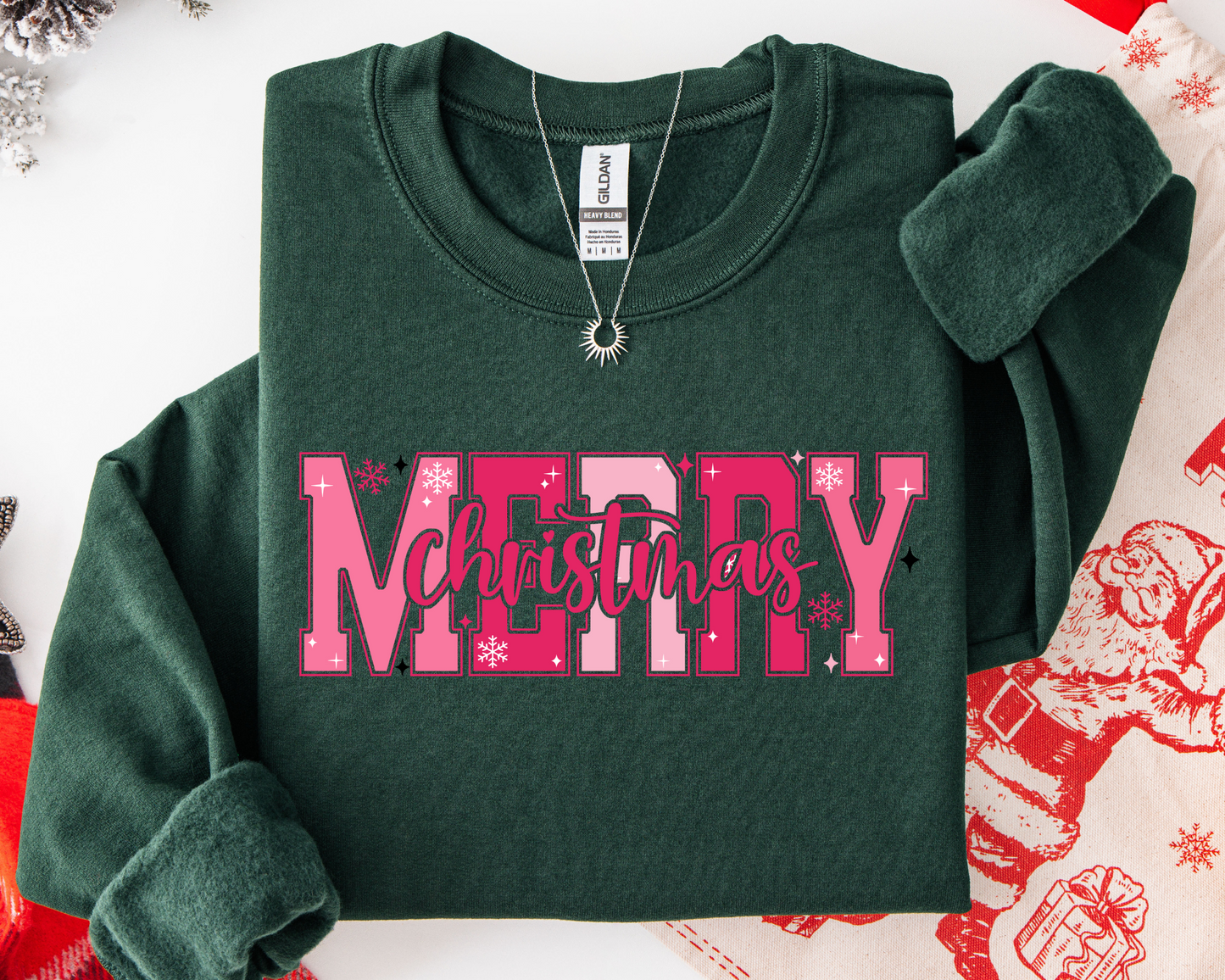 Pink Merry Christmas Sweatshirt