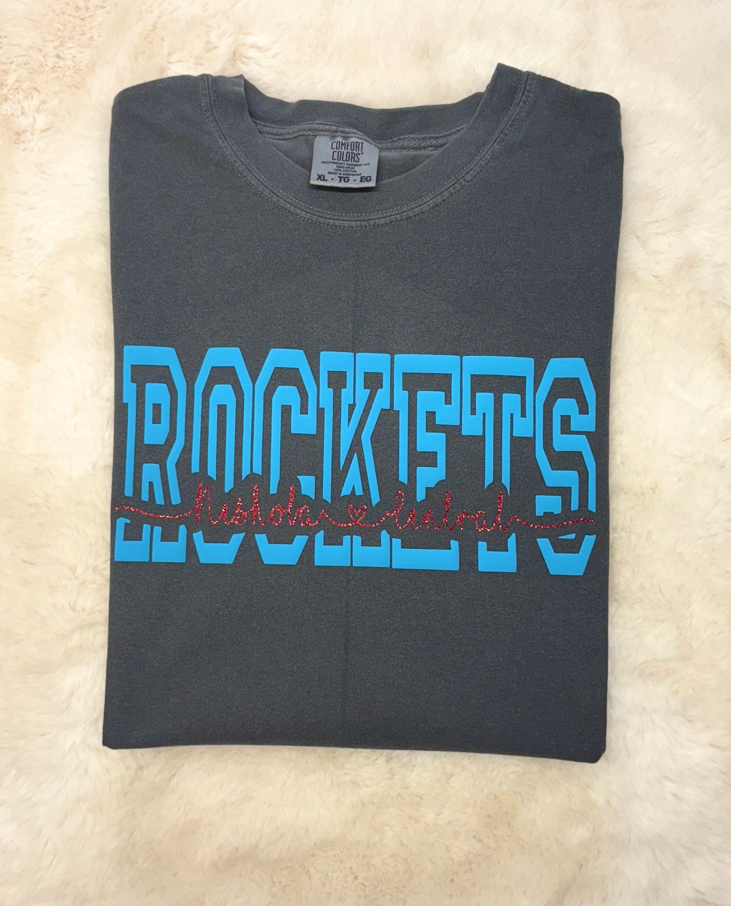 Rockets Cutout Tee in Dark Grey