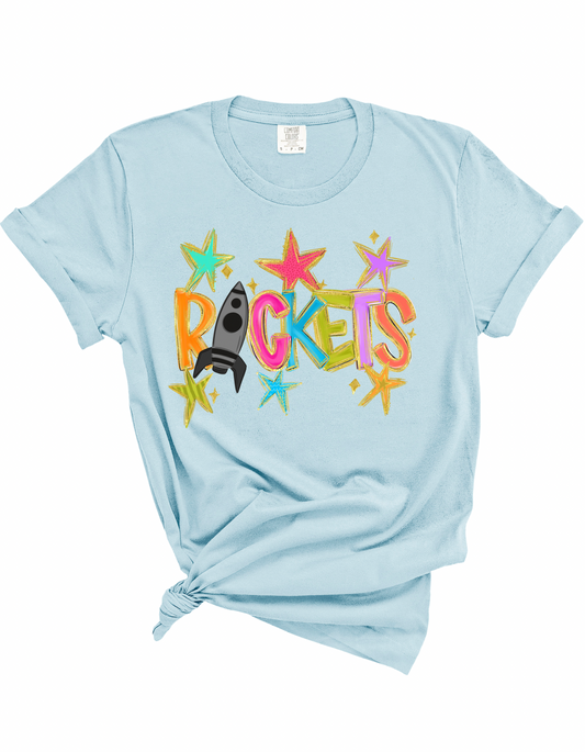 Neon Stars Rockets Tee